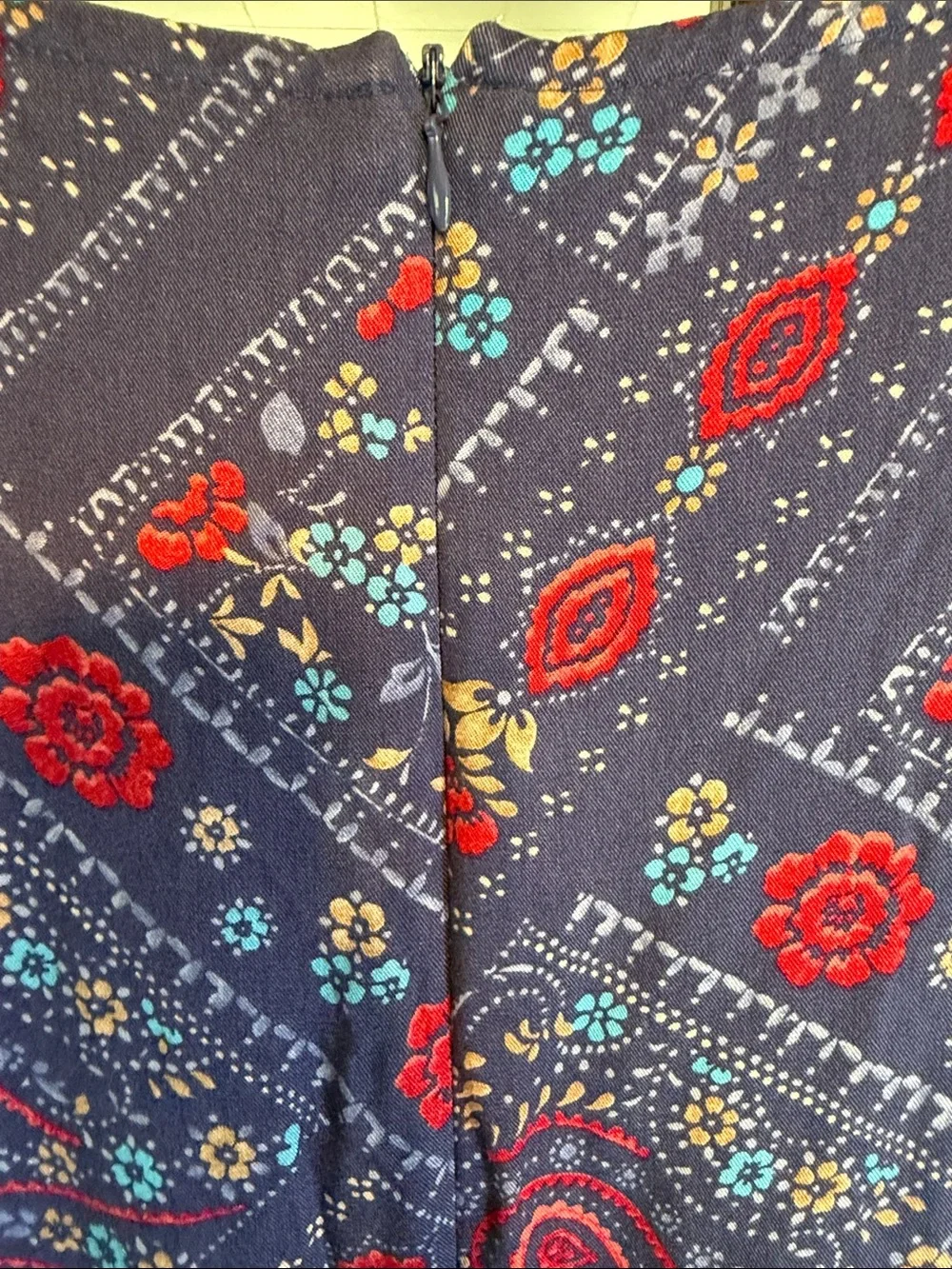 Crazy Horse Liz Claiborne Vintage 90s Floral Paisley Patchwork Maxi Dress Navy 8